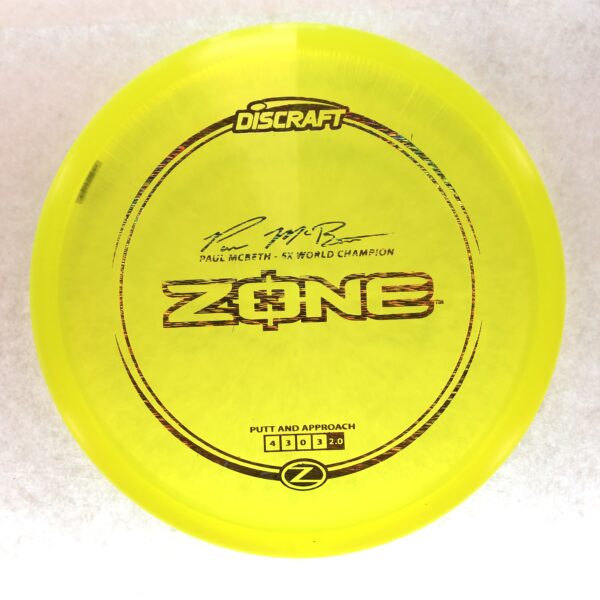 yellow Discraft z zone over stable putt and approach