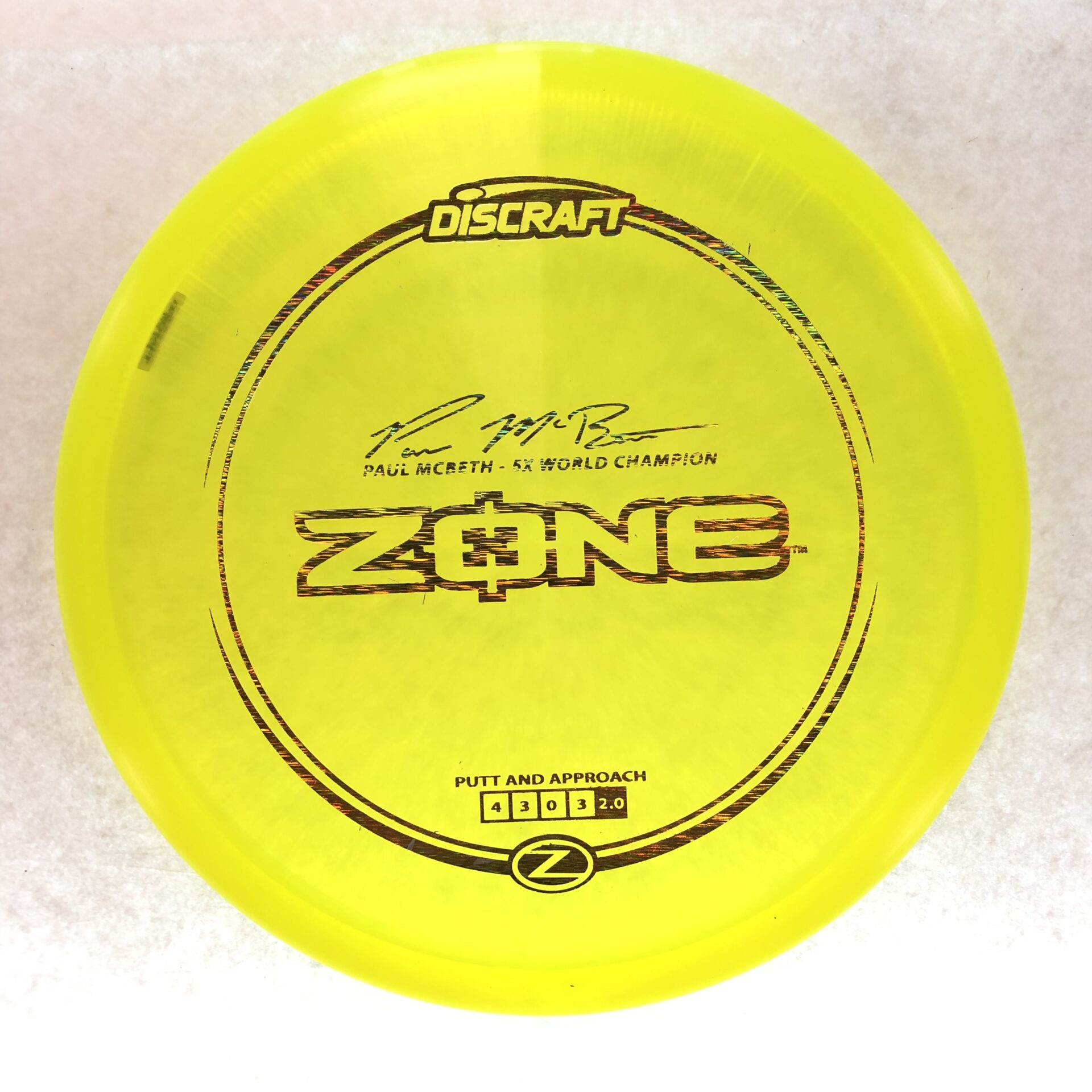 yellow Discraft z zone over stable putt and approach