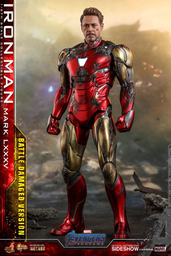 HOT TOYS 12" AVENGERS ENDGAME IRON MAN MARK 85 LXXXV (Battle Damaged Version) 1/6th Figure - Image 13