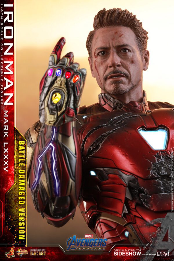 HOT TOYS 12" AVENGERS ENDGAME IRON MAN MARK 85 LXXXV (Battle Damaged Version) 1/6th Figure - Image 8