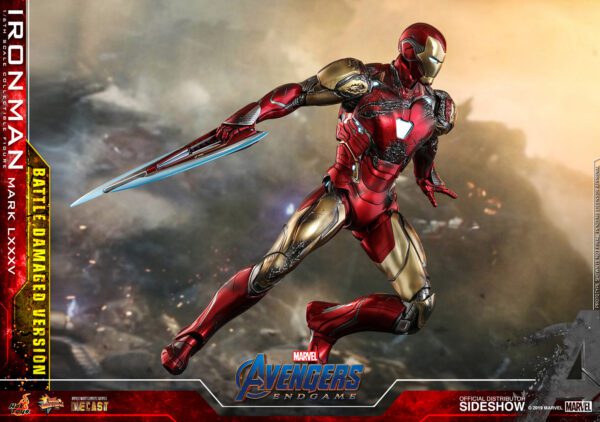 HOT TOYS 12" AVENGERS ENDGAME IRON MAN MARK 85 LXXXV (Battle Damaged Version) 1/6th Figure - Image 9