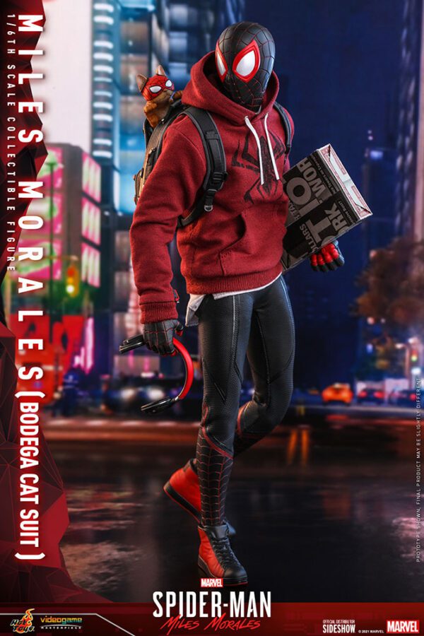 HOT TOYS 12" MARVEL SPIDER-MAN MILES MORALES BODEGA CAT FIGURE 1/6TH SCALE - Image 7