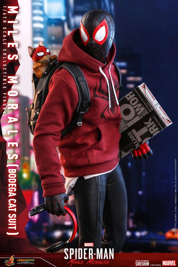 HOT TOYS 12" MARVEL SPIDER-MAN MILES MORALES BODEGA CAT FIGURE 1/6TH SCALE - Image 12