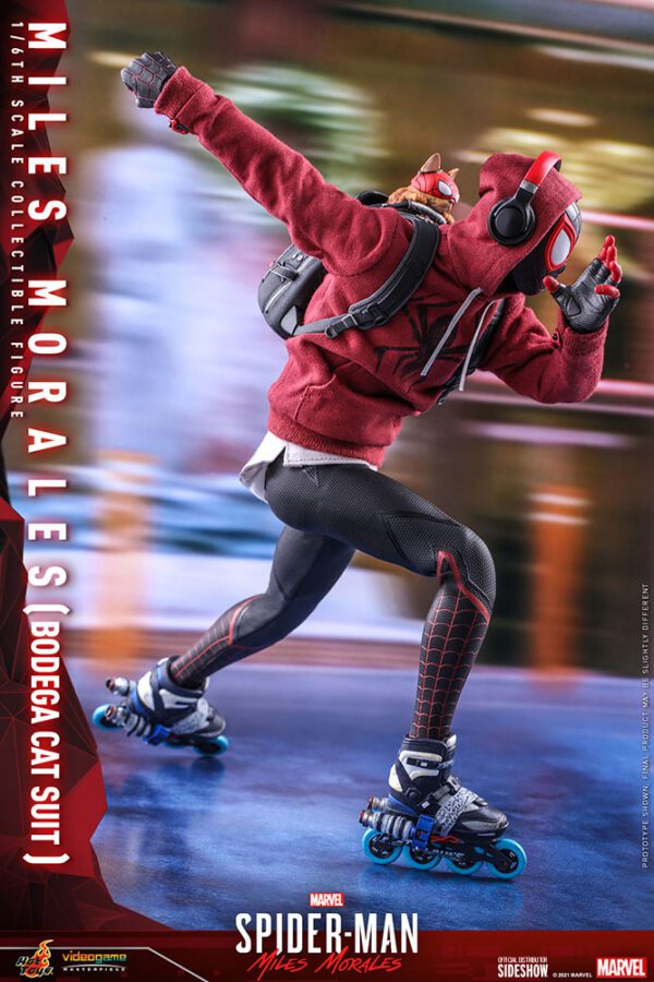 HOT TOYS 12" MARVEL SPIDER-MAN MILES MORALES BODEGA CAT FIGURE 1/6TH SCALE - Image 9