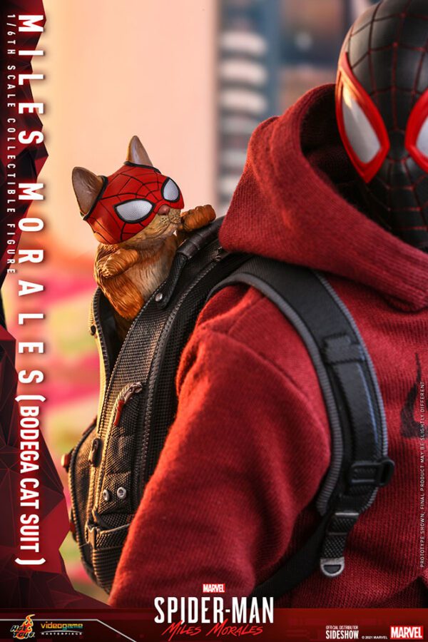HOT TOYS 12" MARVEL SPIDER-MAN MILES MORALES BODEGA CAT FIGURE 1/6TH SCALE - Image 5