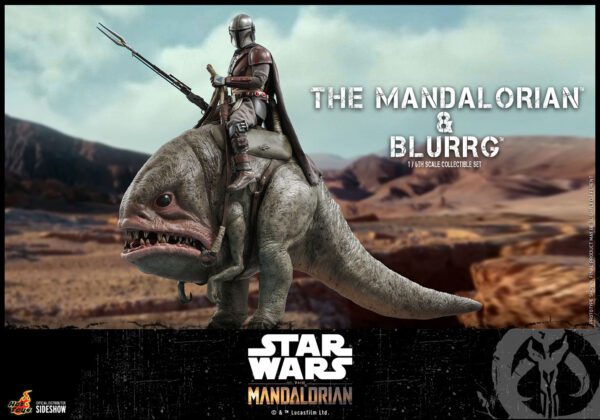 HOT TOYS 12" STAR WARS THE OG MANDALORIAN AND BLURRG SIXTH SCALE FIGURE SET - Image 5