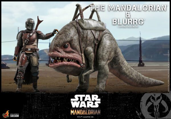 HOT TOYS 12" STAR WARS THE OG MANDALORIAN AND BLURRG SIXTH SCALE FIGURE SET - Image 12