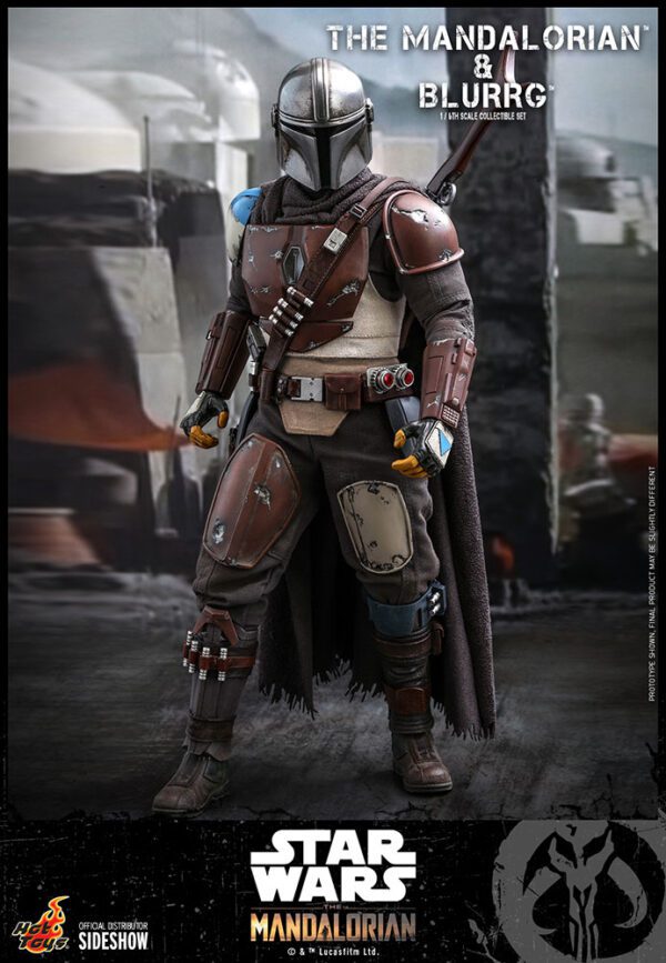 HOT TOYS 12" STAR WARS THE OG MANDALORIAN AND BLURRG SIXTH SCALE FIGURE SET - Image 11