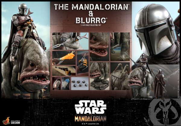 HOT TOYS 12" STAR WARS THE OG MANDALORIAN AND BLURRG SIXTH SCALE FIGURE SET - Image 2