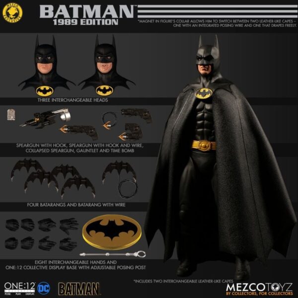 MEZCO EXCLUSIVE ONE:12 COLLECTIVE DC COMICS BATMAN 1989 EDITION 6" FIGURE 1/12