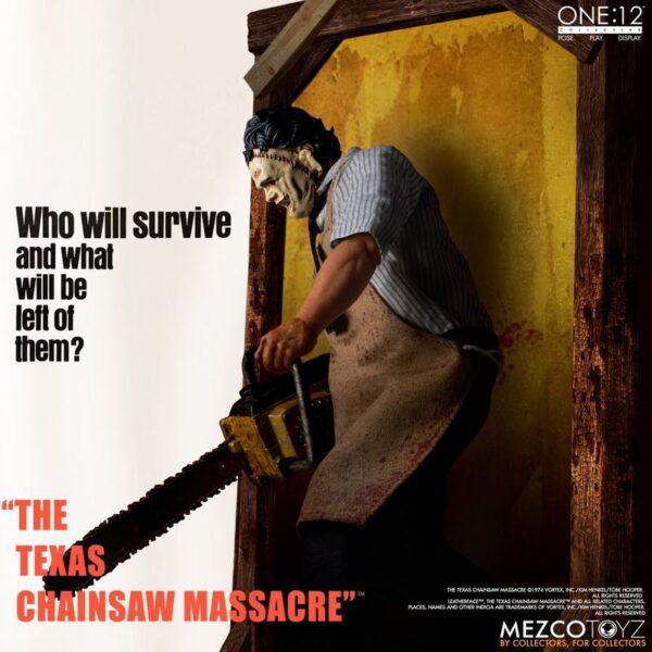 MEZCO ONE:12 COLLECTIVE THE TEXAS CHAINSAW MASSACRE 1974 LEATHERFACE 6" ACTION FIGURE 1/12 SCALE HORROR - Image 13