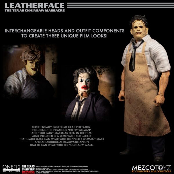 MEZCO ONE:12 COLLECTIVE THE TEXAS CHAINSAW MASSACRE 1974 LEATHERFACE 6" ACTION FIGURE 1/12 SCALE HORROR - Image 2
