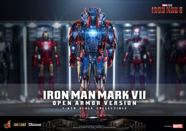 MARVEL HOT TOYS 12" AVENGERS IRON MAN MARK VII OPEN ARMOR VERSION 1/6 LED DIORAMA DS004D51 - Image 16