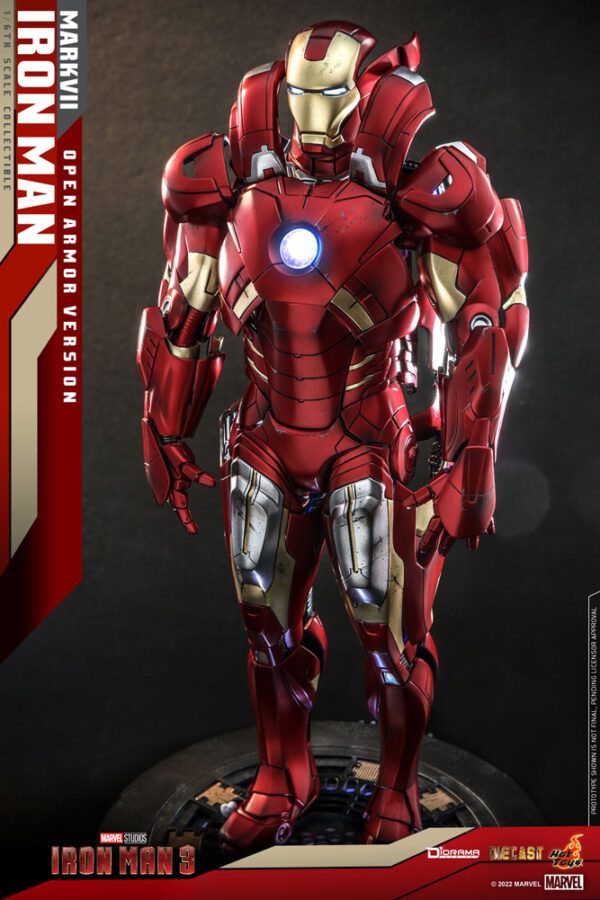 MARVEL HOT TOYS 12" AVENGERS IRON MAN MARK VII OPEN ARMOR VERSION 1/6 LED DIORAMA DS004D51 - Image 6