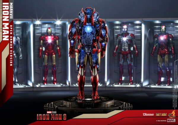 MARVEL HOT TOYS 12" AVENGERS IRON MAN MARK VII OPEN ARMOR VERSION 1/6 LED DIORAMA DS004D51 - Image 10