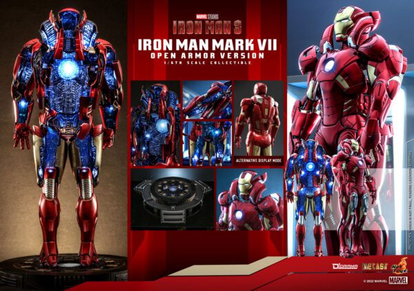 MARVEL HOT TOYS 12" AVENGERS IRON MAN MARK VII OPEN ARMOR VERSION 1/6 LED DIORAMA DS004D51 - Image 2