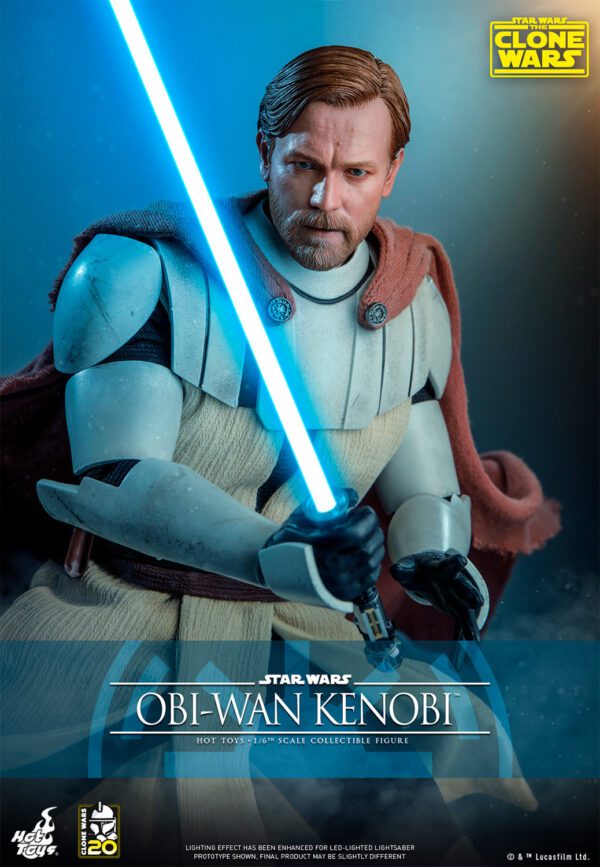 HOT TOYS 12" STAR WARS THE CLONE WARS AOTC OBI-WAN KENOBI SIXTH SCALE FIGURE TMS095 - Image 10