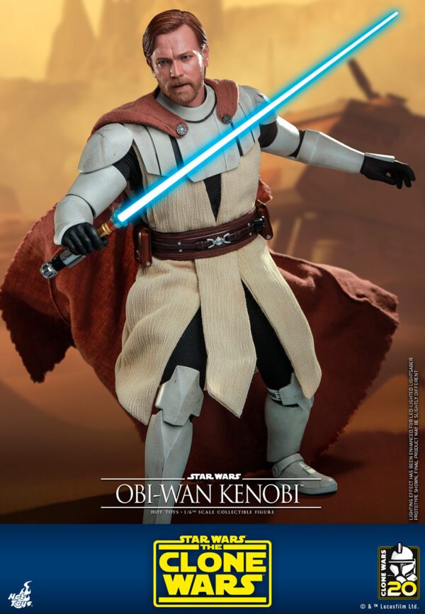 HOT TOYS 12" STAR WARS THE CLONE WARS AOTC OBI-WAN KENOBI SIXTH SCALE FIGURE TMS095 - Image 23