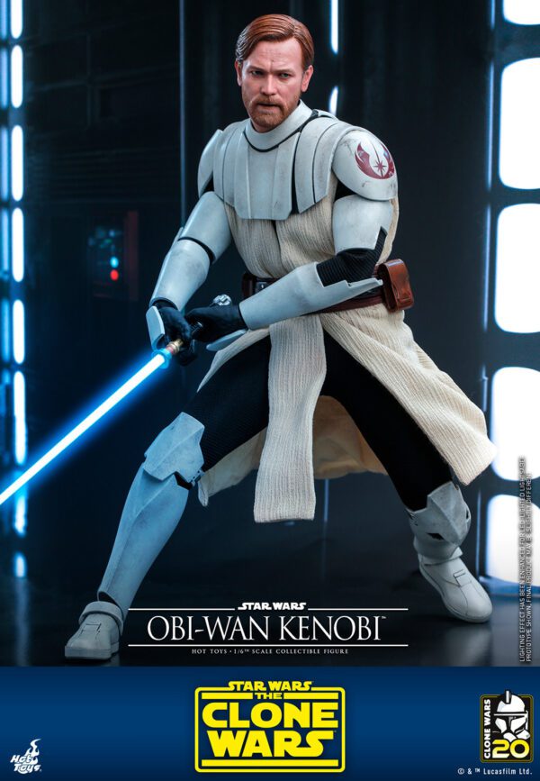 HOT TOYS 12" STAR WARS THE CLONE WARS AOTC OBI-WAN KENOBI SIXTH SCALE FIGURE TMS095 - Image 19