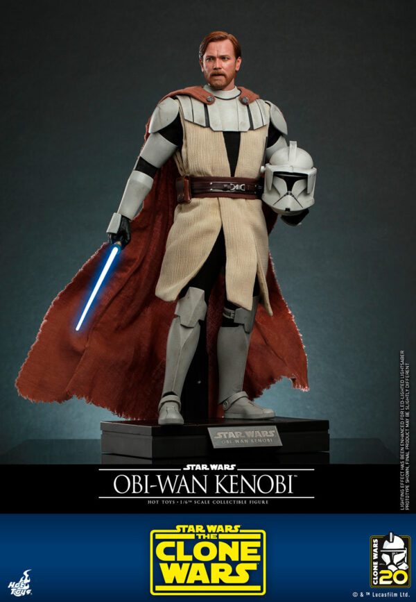 HOT TOYS 12" STAR WARS THE CLONE WARS AOTC OBI-WAN KENOBI SIXTH SCALE FIGURE TMS095 - Image 15