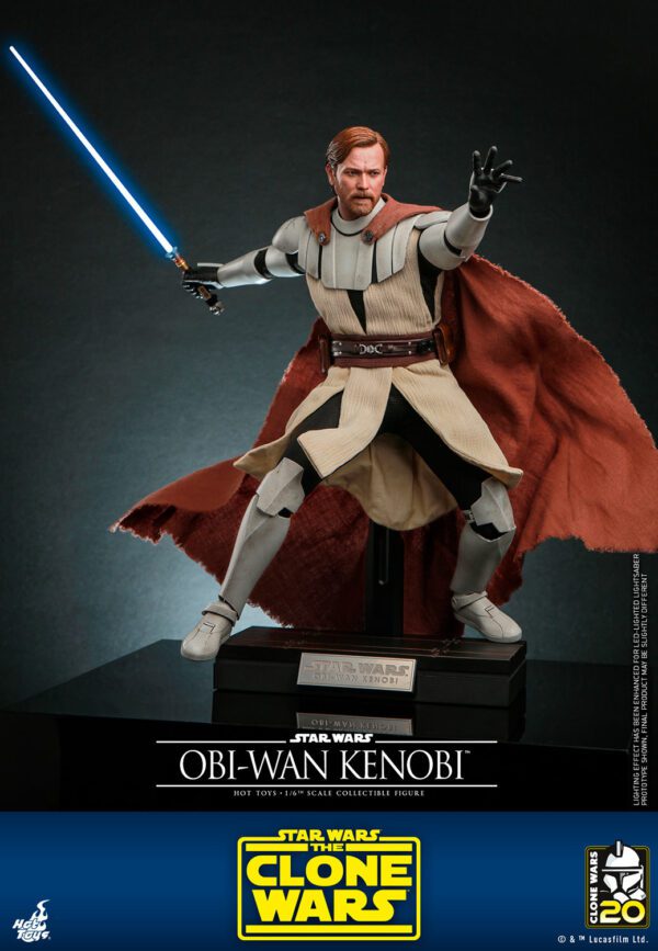 HOT TOYS 12" STAR WARS THE CLONE WARS AOTC OBI-WAN KENOBI SIXTH SCALE FIGURE TMS095 - Image 9