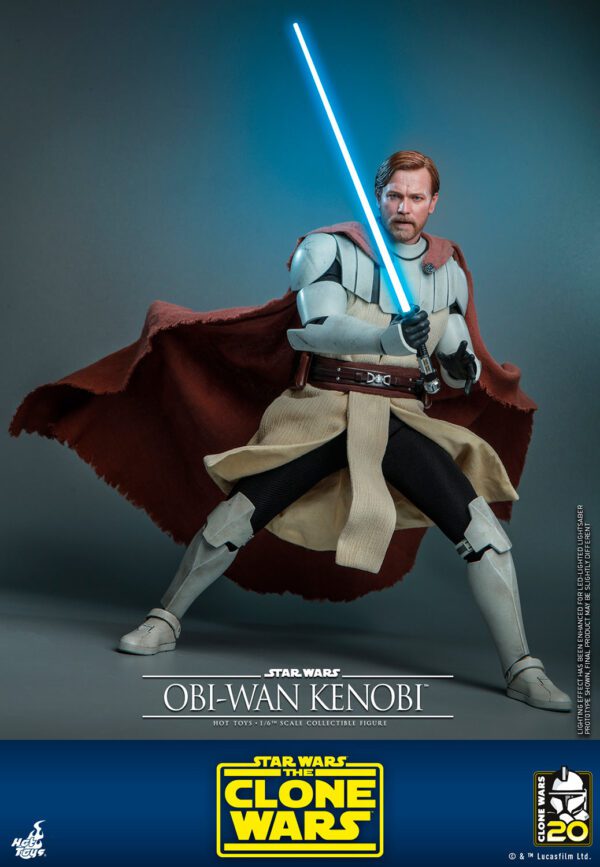 HOT TOYS 12" STAR WARS THE CLONE WARS AOTC OBI-WAN KENOBI SIXTH SCALE FIGURE TMS095