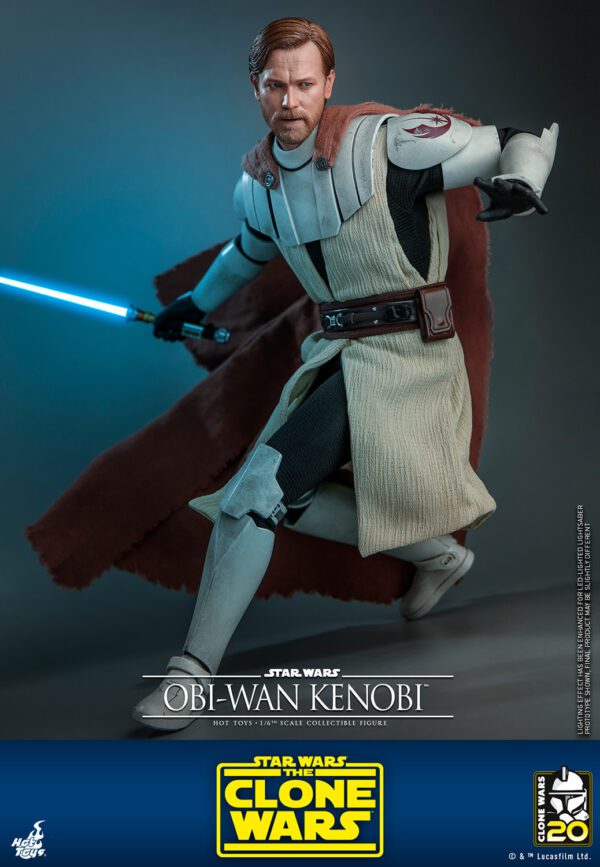 HOT TOYS 12" STAR WARS THE CLONE WARS AOTC OBI-WAN KENOBI SIXTH SCALE FIGURE TMS095 - Image 8