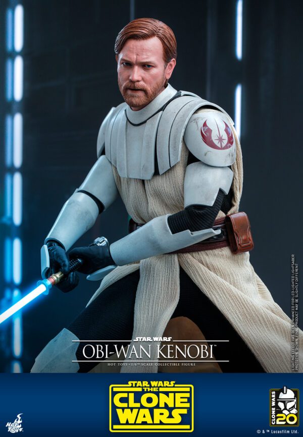 HOT TOYS 12" STAR WARS THE CLONE WARS AOTC OBI-WAN KENOBI SIXTH SCALE FIGURE TMS095 - Image 7