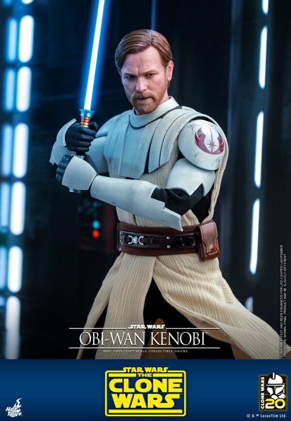 HOT TOYS 12" STAR WARS THE CLONE WARS AOTC OBI-WAN KENOBI SIXTH SCALE FIGURE TMS095 - Image 11