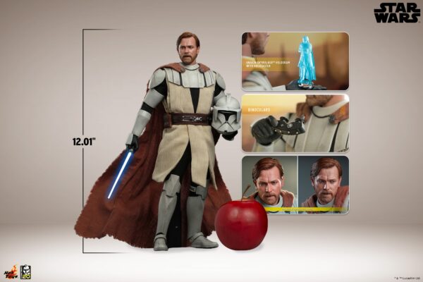 HOT TOYS 12" STAR WARS THE CLONE WARS AOTC OBI-WAN KENOBI SIXTH SCALE FIGURE TMS095 - Image 3