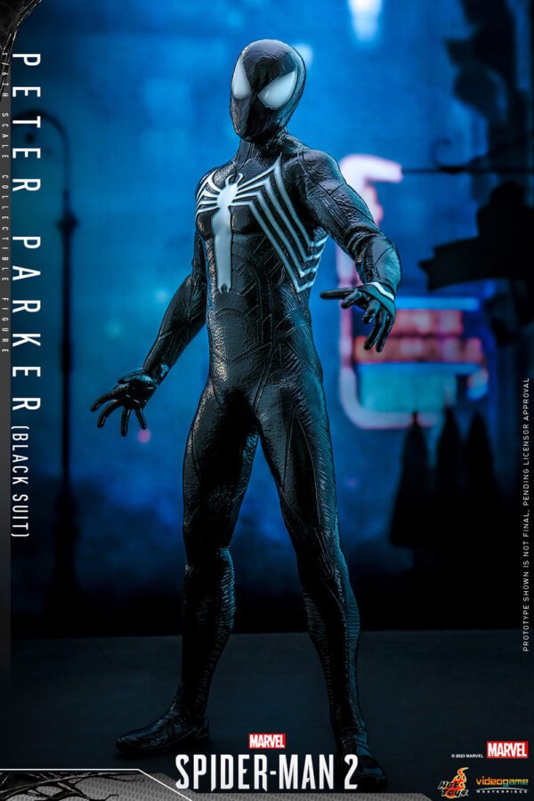 HOT TOYS 12" MARVEL GAMES SPIDER-MAN 2 PETER PARKER (BLACK SUIT) FIG 1/6 SCALE VGM56 - Image 14