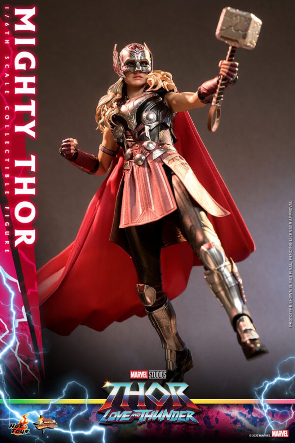 HOT TOYS 12″ MARVEL STUDIOS THOR LOVE AND THUNDER MIGHTY THOR JANE FOSTER SIXTH SCALE FIGURE MMS663 - Image 9