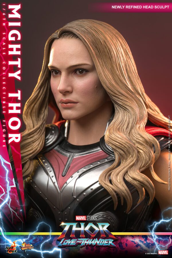 HOT TOYS 12″ MARVEL STUDIOS THOR LOVE AND THUNDER MIGHTY THOR JANE FOSTER SIXTH SCALE FIGURE MMS663 - Image 5