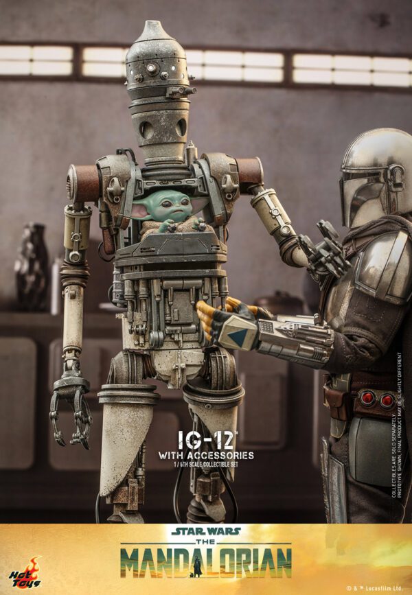 HOT TOYS 12" STAR WARS THE MANDALORIAN IG-12 WITH ACCESSORIES 1/6 SCALE FIGURE TMS105 - Image 9