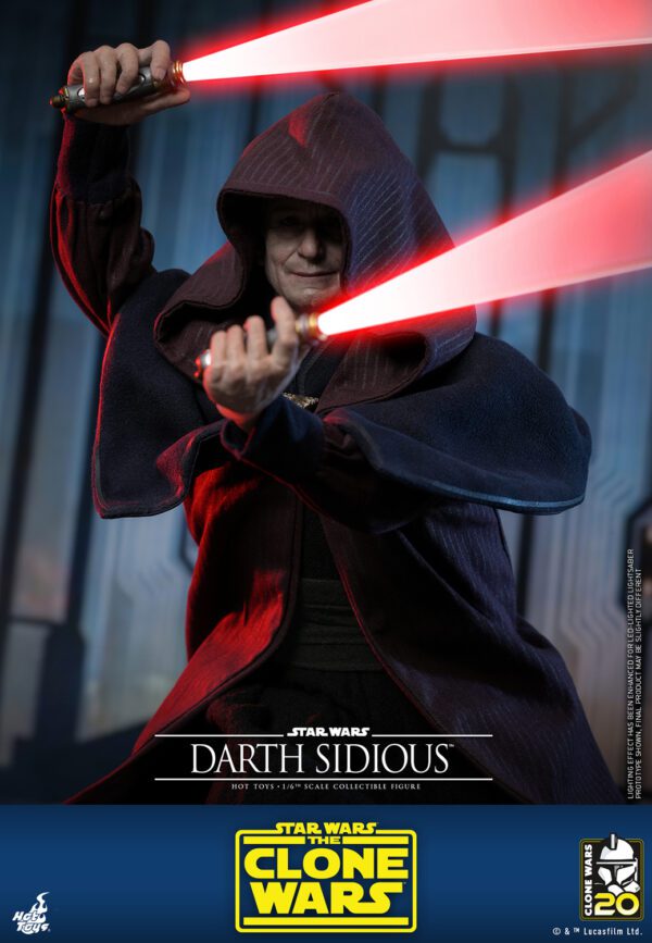 HOT TOYS 12" STAR WARS THE CLONES WARS DARTH SIDIOUS SIXTH 1/6TH SCALE FIGURE TMS102 - Image 4