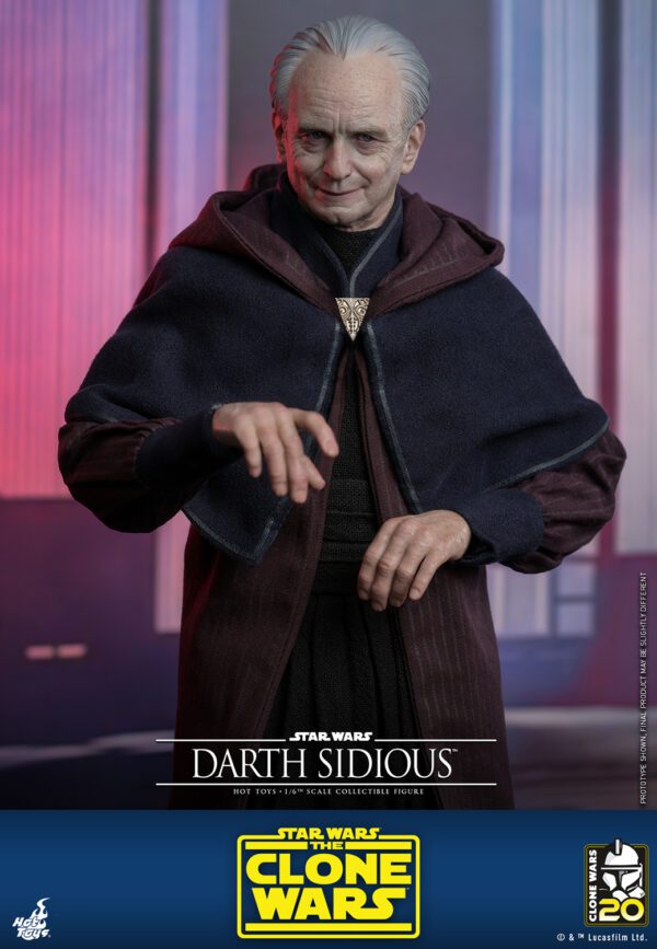 HOT TOYS 12" STAR WARS THE CLONES WARS DARTH SIDIOUS SIXTH 1/6TH SCALE FIGURE TMS102 - Image 3