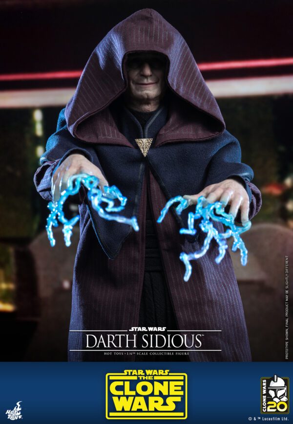 HOT TOYS 12" STAR WARS THE CLONES WARS DARTH SIDIOUS SIXTH 1/6TH SCALE FIGURE TMS102 - Image 7