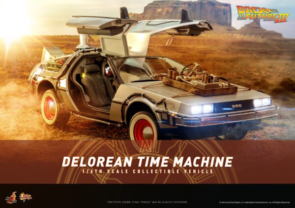 HOT TOYS 12" BACK TO THE FUTURE PART 3 DELOREAN TIME MACHINE 1/6 SCALE CAR BTTF 3 MMS738 - Image 4