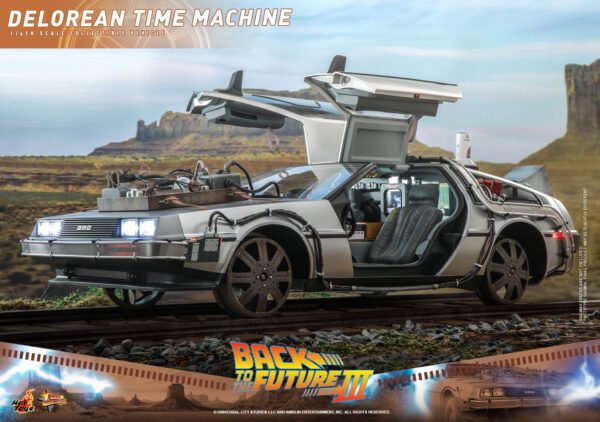 HOT TOYS 12" BACK TO THE FUTURE PART 3 DELOREAN TIME MACHINE 1/6 SCALE CAR BTTF 3 MMS738 - Image 3