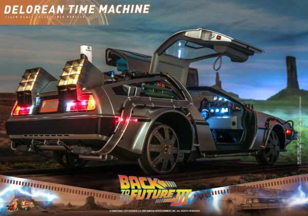 HOT TOYS 12" BACK TO THE FUTURE PART 3 DELOREAN TIME MACHINE 1/6 SCALE CAR BTTF 3 MMS738 - Image 18