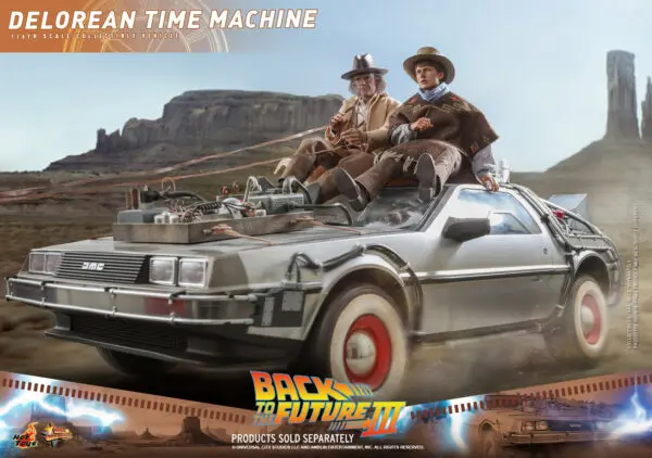 HOT TOYS 12" BACK TO THE FUTURE PART 3 DELOREAN TIME MACHINE 1/6 SCALE CAR BTTF 3 MMS738 - Image 6