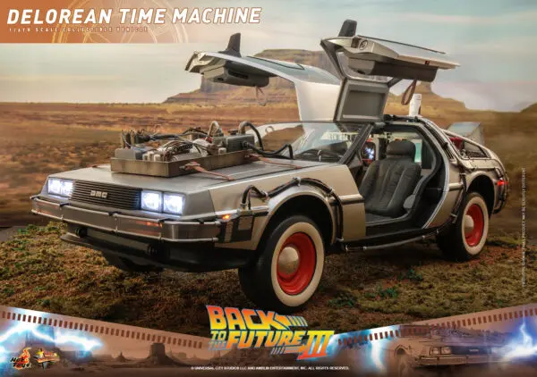 HOT TOYS 12" BACK TO THE FUTURE PART 3 DELOREAN TIME MACHINE 1/6 SCALE CAR BTTF 3 MMS738 - Image 15