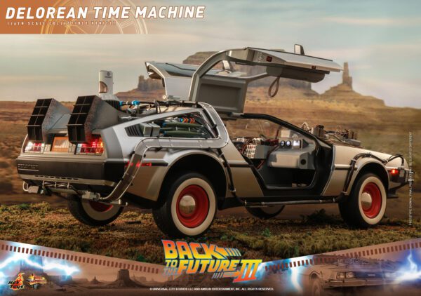 HOT TOYS 12" BACK TO THE FUTURE PART 3 DELOREAN TIME MACHINE 1/6 SCALE CAR BTTF 3 MMS738 - Image 13