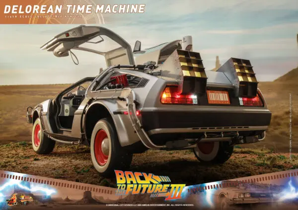 HOT TOYS 12" BACK TO THE FUTURE PART 3 DELOREAN TIME MACHINE 1/6 SCALE CAR BTTF 3 MMS738 - Image 19