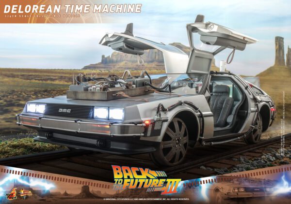 HOT TOYS 12" BACK TO THE FUTURE PART 3 DELOREAN TIME MACHINE 1/6 SCALE CAR BTTF 3 MMS738 - Image 17