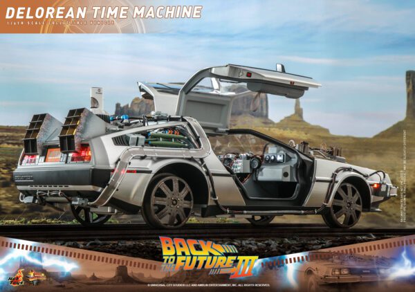 HOT TOYS 12" BACK TO THE FUTURE PART 3 DELOREAN TIME MACHINE 1/6 SCALE CAR BTTF 3 MMS738 - Image 8