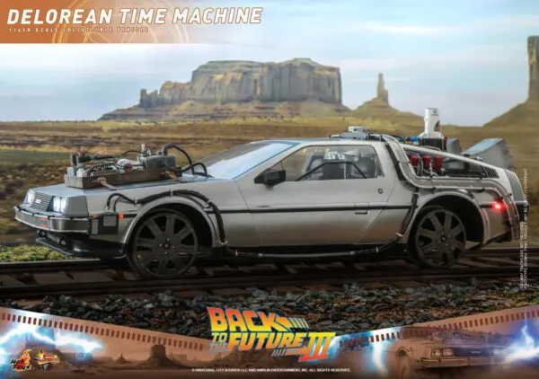 HOT TOYS 12" BACK TO THE FUTURE PART 3 DELOREAN TIME MACHINE 1/6 SCALE CAR BTTF 3 MMS738 - Image 11