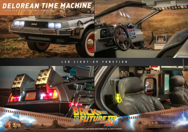 HOT TOYS 12" BACK TO THE FUTURE PART 3 DELOREAN TIME MACHINE 1/6 SCALE CAR BTTF 3 MMS738 - Image 10