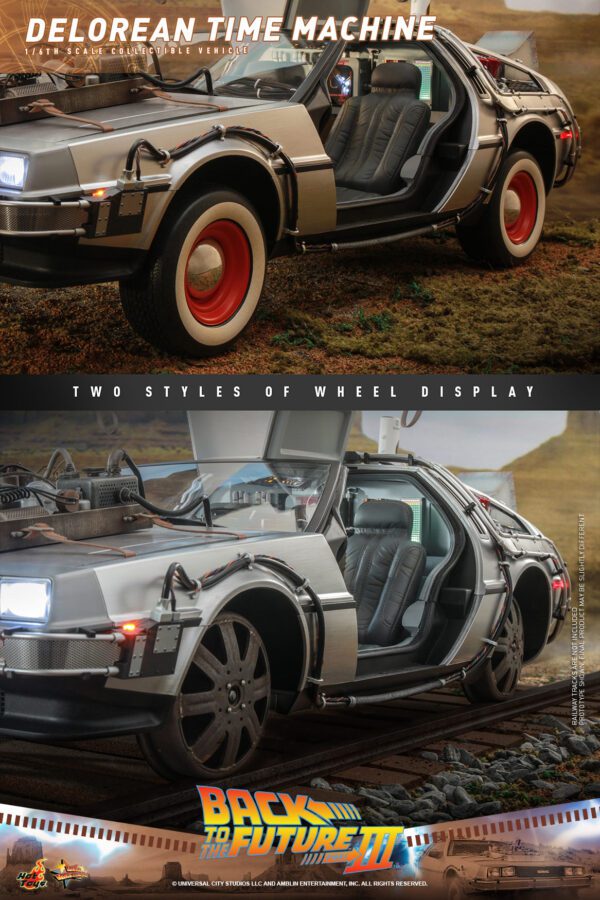 HOT TOYS 12" BACK TO THE FUTURE PART 3 DELOREAN TIME MACHINE 1/6 SCALE CAR BTTF 3 MMS738 - Image 9