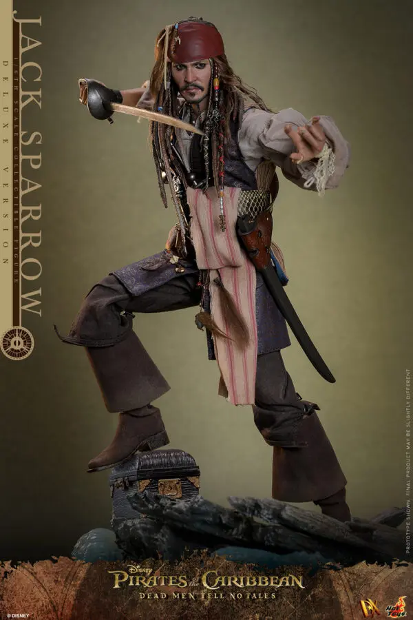 HOT TOYS 12″ DISNEY PIRATES OF THE CARIBBEAN DMTNT JACK SPARROW DELUXE SIXTH SCALE FIG DX38 - Image 6